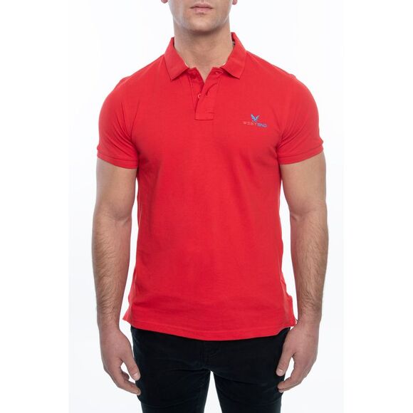 Men's Classic Fit Short Sleeve Polo Shirt, Red, XXL - Picture 1 of 3